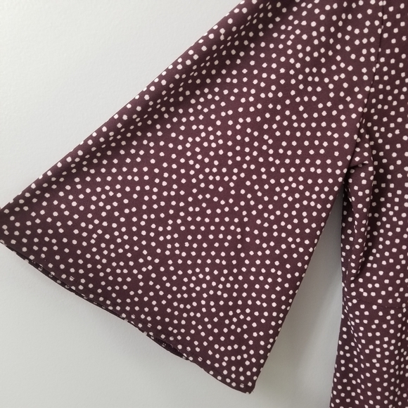 𝅺polka Dot Illusion Faux Wrap Loose Dress Lg 3/4 Sleeve - Picture 5 of 8